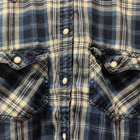 AEO pearl snap button down top boyfriend fit SZ small - Picture 3 of 7